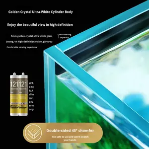 Nouveau modèle écologique 220V salon verre Ultra-clair petit cristal doré bureau réservoir de poissons filtre latéral pour <span class=keywords><strong>Aquarium</strong></span> - Product Image 4