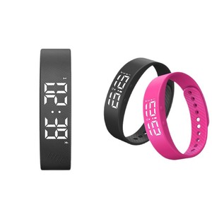 Bracelet intelligent numérique étanche avec alarme vibrante silencieuse, réveil électronique <span class=keywords><strong>pour</strong></span> hommes - Sport, course à pied, noir - Product Image 5