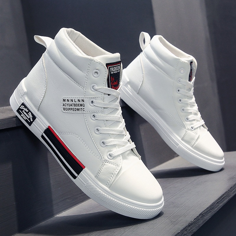 Men Leather High-Top Skateboarding Shoes Fashion Brand Men's Sneakers Non-Slip Sport Shoes Zapatillas Hombre Mens Footwear