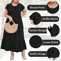 Robe longue d'été Moon Wood pour femme, grandes tailles, robes décontractées, printemps, plage, fête, élégantes, manches courtes