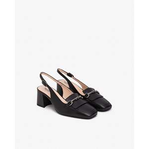 Escarpins slingback pour femme Nero Giardini E512310D en cuir beige à talons - Product Image 2