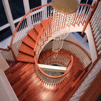 Escalier en colimaçon en bois massif, style luxe léger, escalier rotatif en bois pour maison duplex