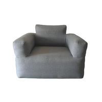 Canapé gonflable d'extérieur pour une personne, housse en tissu aspect lin, canapé gonflable portable pour le camping, le pique-nique, la cour, l'intérieur, pliable