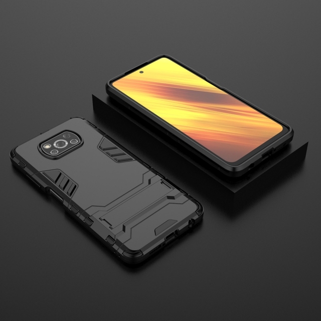 For Xiaomi Poco X3 NFC PC + TPU Shockproof Protective Case with Holder