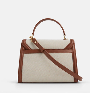 Sac bandoulière personnalisé, sac à main en cuir PU et toile pour femme, sac à main tendance pour femme - Product Image 5
