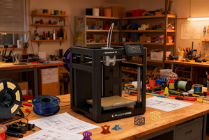 Промышленный <span class=keywords><strong>3D</strong></span>-принтер Flashforge Adventurer 5M FDM, автоматический, новый, высокоскоростной (600 мм/с), портативный, с подогреваемой платформой PEI, область печати 220x220x220 мм - Product Image 6