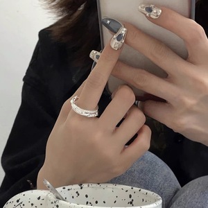 S925 <b>Sterling</b> <b>Silver</b> <b>Ring</b> Geometric Design <b>Adjustable</b> For Women Everyday Wear - Product Image 1