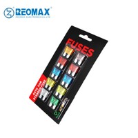 Lot de 10 fusibles à lame pour voiture, sur carte blister, 1A-40A, standard/mini/profil bas/micro2, assortiment de 10 pièces/paquet