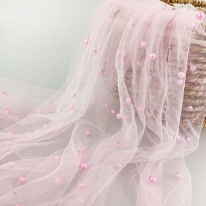 Perlen Stickerei Strass Nylon Hochzeit <span class=keywords><strong>Net</strong></span> Tüll <span class=keywords><strong>Mesh</strong></span> Perlen Spitze Stoff - Product Image 3