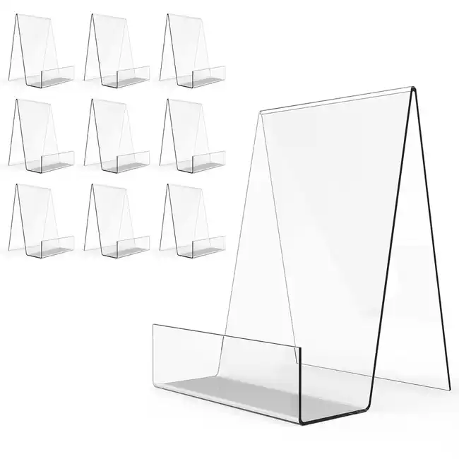 Boloyo Acrylic Book Stand without Ledge,Clear Acrylic Display Easel fo