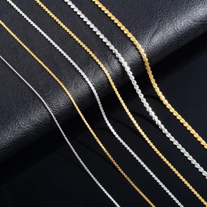 Collier en forme <span class=keywords><strong>de</strong></span> S Yadreva, chaîne fine en acier inoxydable, accessoires <span class=keywords><strong>de</strong></span> bijoux, maillons simples, couleur <span class=keywords><strong>or</strong></span>/argent - Product Image 3