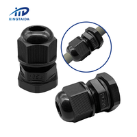 Presse-étoupe étanche IP68 PG9 pour câble de 4,5 à 7,8 mm, connecteur en plastique nylon blanc et noir