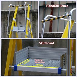 10-stappen Frp Geïsoleerde Leuning <span class=keywords><strong>Platform</strong></span> <span class=keywords><strong>Ladder</strong></span> Aluminium Legering Mobiel <span class=keywords><strong>Platform</strong></span> - Product Image 6