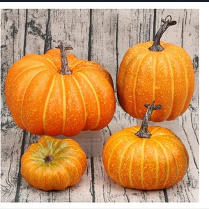 Assorted Sizes Autumn Artificial Orange <strong>Pumpkins</strong> <strong>Large</strong> Faux Harvest <strong>Pumpkins</strong> for Autumn Thanksgiving Halloween Seasonal Holiday - Product Image 3