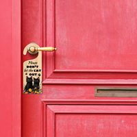 Ne laissez pas le chat sortir cintres de porte en acrylique pendentifs de poignée de porte ornements pour chat maison animalerie chatterie