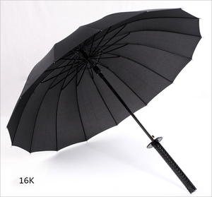 Fabricant chinois de parapluies, parapluies en acier noir imperméables de style katana avec votre logo - Product Image 2
