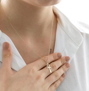 Inspire Ankh croce ciondolo Dainty Ankh collana Charm faraone simbolo della vita Minimal fatto a mano regalo di gioielli raffinati - Product Image 6