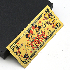 Carte commémorative en feuille d'or avec motif de souris de dessin animé, collection de souvenirs, cadeau d'anniversaire pour enfants, 16,4x6,5 cm, double face - Product Image 5