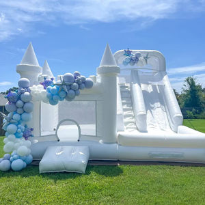 Castillo Inflable Blanco para Fiestas con <span class=keywords><strong>Piscina</strong></span> de Pelotas, Tobogán Acuático y <span class=keywords><strong>Piscina</strong></span> - Product Image 1