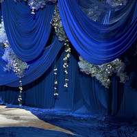 Rideaux de scène de mariage, toile de fond extérieure, décoration en tissu, draperies en polyester, taille personnalisée, décorations de mariage multiples