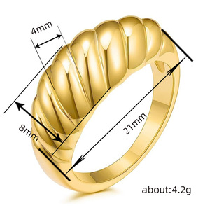 Anello con Corda Intrecciata Stile Croissant Unisex, Accessorio Moda per Feste e Outfit Quotidiani - Product Image 4