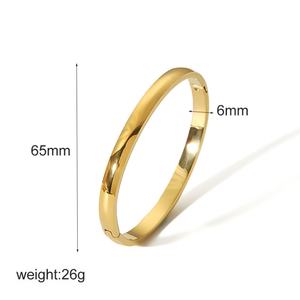 Custom Wholesale Stainless Steel Fashion <b>Bangle</b> 14k 18k <b>Gold</b> <b>Plated</b> Bracelet & <b>Bangles</b> for Women - Product Image 6