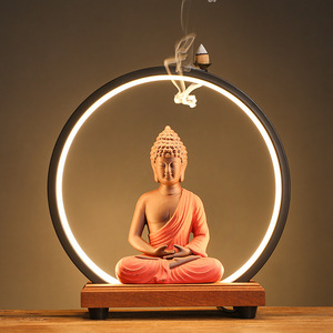 Quemador de <span class=keywords><strong>Incienso</strong></span> LED Creativo con Diseño de Buda, Decoración para el Hogar, Aromaterapia, <span class=keywords><strong>Incienso</strong></span> de Sándalo, <span class=keywords><strong>Cascada</strong></span> de Lavanda, Religioso - Product Image 2