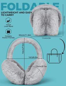 Winter Adjust Unisex Foldable Earmuffs Elegant Warm Plush Fluffy <b>Ear</b> Muff for Kids & Adults - Product Image 4