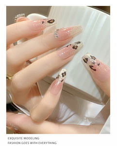 Uñas postizas de almendra con diseño de ojo de gato francés y mariposa, estilo boutique, cortas, resistentes al viento, para chicas, venta al por mayor - Product Image 3