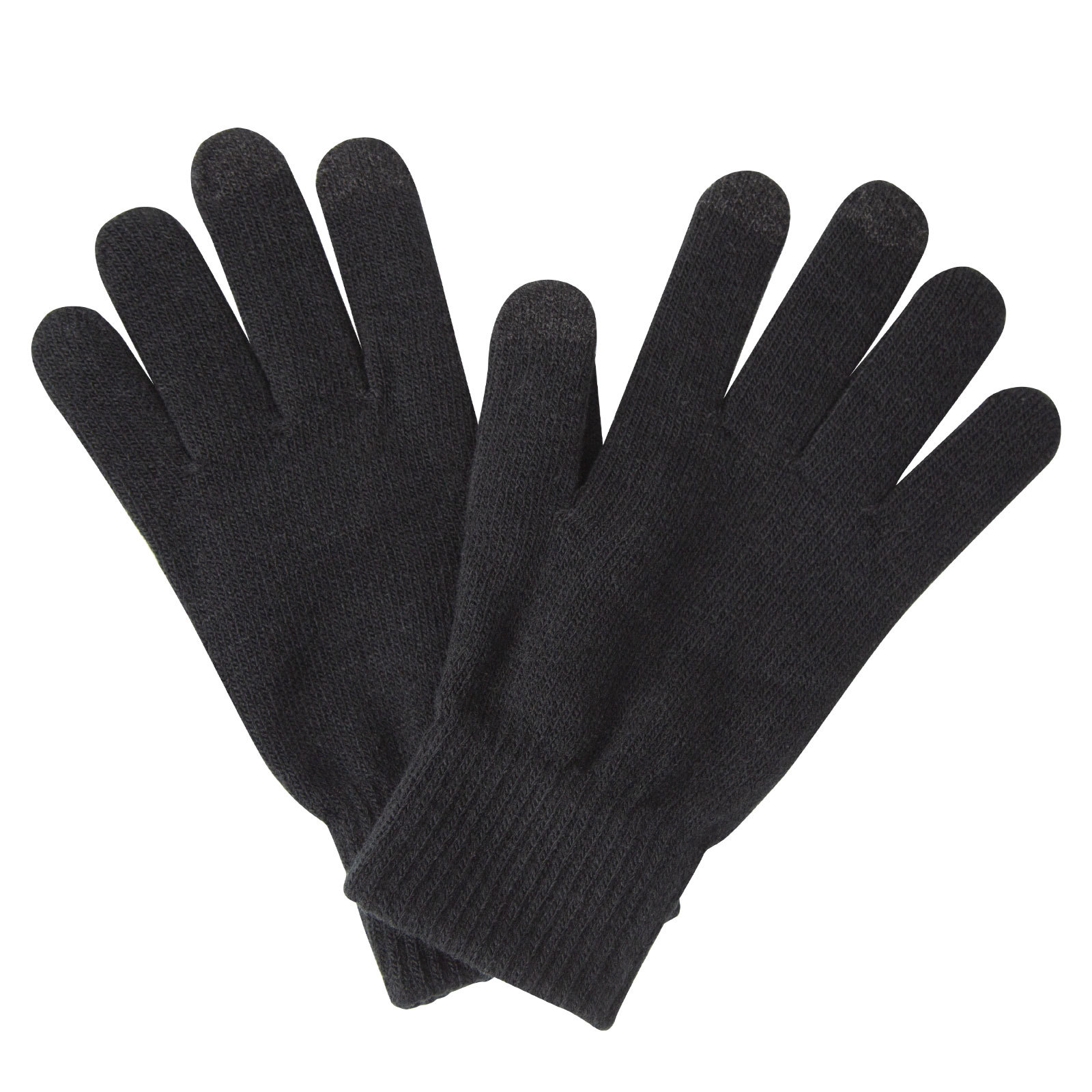 Noir avec des gants noirs à trois doigts