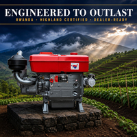 Moteur diesel monocylindre 4 temps 20HP ZS1115 à démarrage électrique, refroidi par eau, 1,2L, norme Euro 2, longue durée de vie