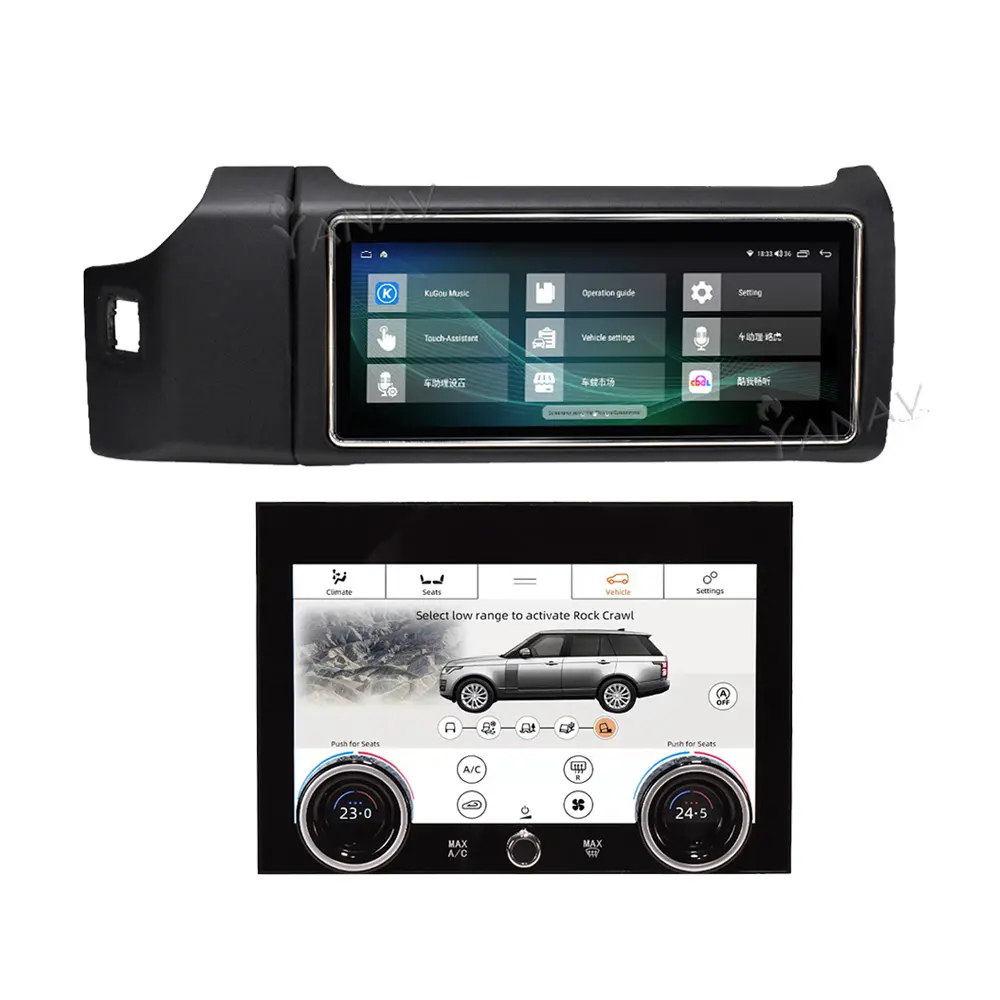 12,3 "sistema dual Android táctil Gps estéreo Carplay Radio de coche REPRODUCTOR DE Dvd para Land Rover Range Rover Vogue Sport Evoque 2013-2017