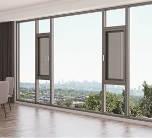 铝合金倾斜转窗定制尺寸低价铝厨房玻璃双平开窗