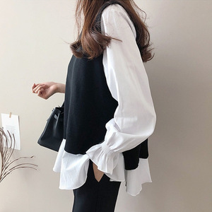 <span class=keywords><strong>Camicia</strong></span> Elegante da Donna Coreana con <span class=keywords><strong>Collo</strong></span> Tondo e <span class=keywords><strong>Volant</strong></span> Primavera-Autunno 2026 - Product Image 3