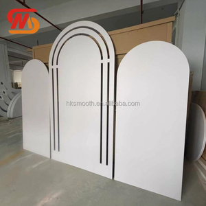 SMOOTH Best Price A Set Round White Acrylic <b>Backdrop</b> Arch Pvc Background for Wedding - Product Image 3