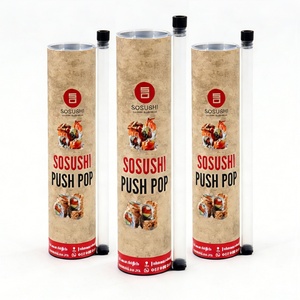 Custom Logo for Sushi Paper <b>Tube</b> for Catering Eco-Friendly Biodegradable Recycled Materials <b>Cardboard</b> Four-Color Printed Sushi - Product Image 3