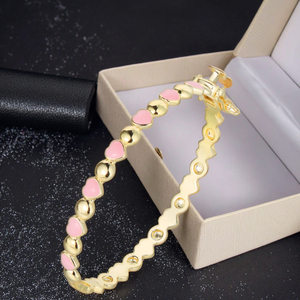 <span class=keywords><strong>Bracciale</strong></span> Smaltato alla Moda per Bambini, Gioiello Placcato <span class=keywords><strong>Oro</strong></span>, Forma Quadrata con Zirconi, <span class=keywords><strong>Bracciale</strong></span> a Cuore in Argento 925 per Donne - Product Image 5