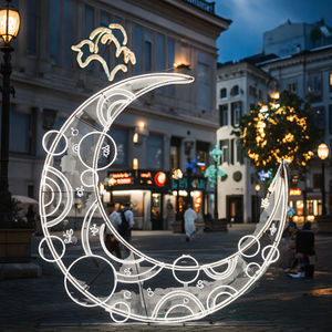 Para Toprex gran oferta impermeable LED Luna estrella motivo luces 2D 3D grandes decoraciones para Eid Mubarak Ramadan IP65 Metal al aire libre Ramad - Product Image 1