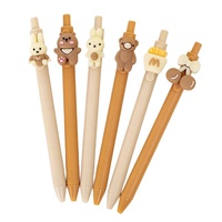 Stylo Gel Promotionnel en Plastique 0,5 mm Rose et Bleu, Motif Ours et Lapin Mignons, Personnalisable avec Logo, Idéal pour Enfants, École et Bureau - Vente en Gros