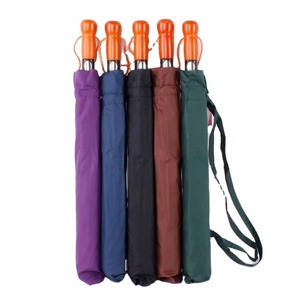 Parapluie de golf solide multicolore imperméable à ouverture automatique 130 cm, double pliage, en polyester, avec sac de transport, résistant aux UV, poignée en bois, cadeaux d'affaires - Product Image 1
