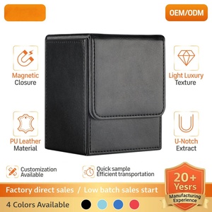 Boîte de rangement/étui en cuir PU pour cartes FX 100+ et organisateur pour cartes TCG à simple pochette, jeux de société et cartes à jouer - Product Image 1
