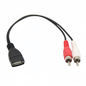 Câble adaptateur audio USB femelle vers 2 RCA mâle pour téléviseur et décodeur avec connecteurs USB 2.0 vers RCA, câble AV - Product Image 2