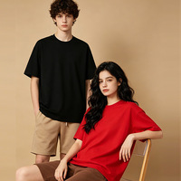 Kaos oblong pria katun murni merek vintage 200G impor, ukuran besar, bernapas, warna polos