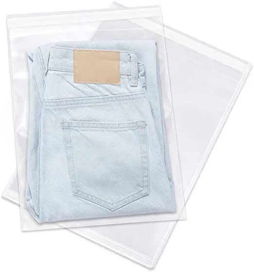 包装、Tシャツ用の窒息警告永久接着剤付きセルフシールクリアポリバッグをカスタマイズする