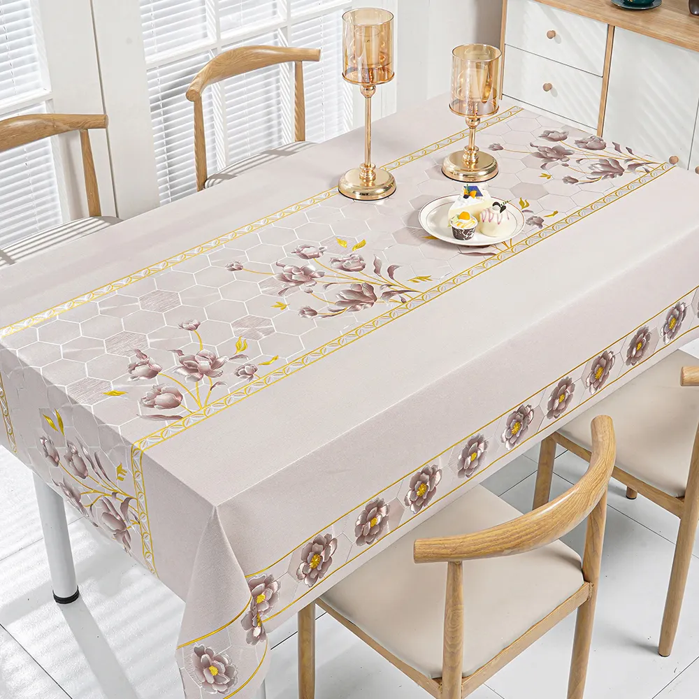 Custom wedding luxury bulk cheap pvc polyester rectangle plastic tablecloths