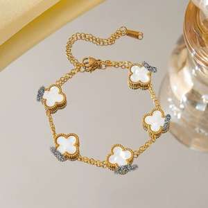 <strong>Women's</strong> 18K Gold-Plated Butterfly Charm Bracelet with Natural Stone Trendy <strong>Fashion</strong> Pendant Manufacturer Wholesale - Product Image 3