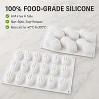 AK 15-fach Pistazien-Silikonform 3D Walnussform Eiscreme Schokoladenmousse Kuchenbackform Hitzebeständige Kerzenform
