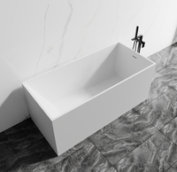 Baignoire autoportante rectangulaire moderne en résine de pierre artificielle écologique GMstone GM-8026 1,5 m