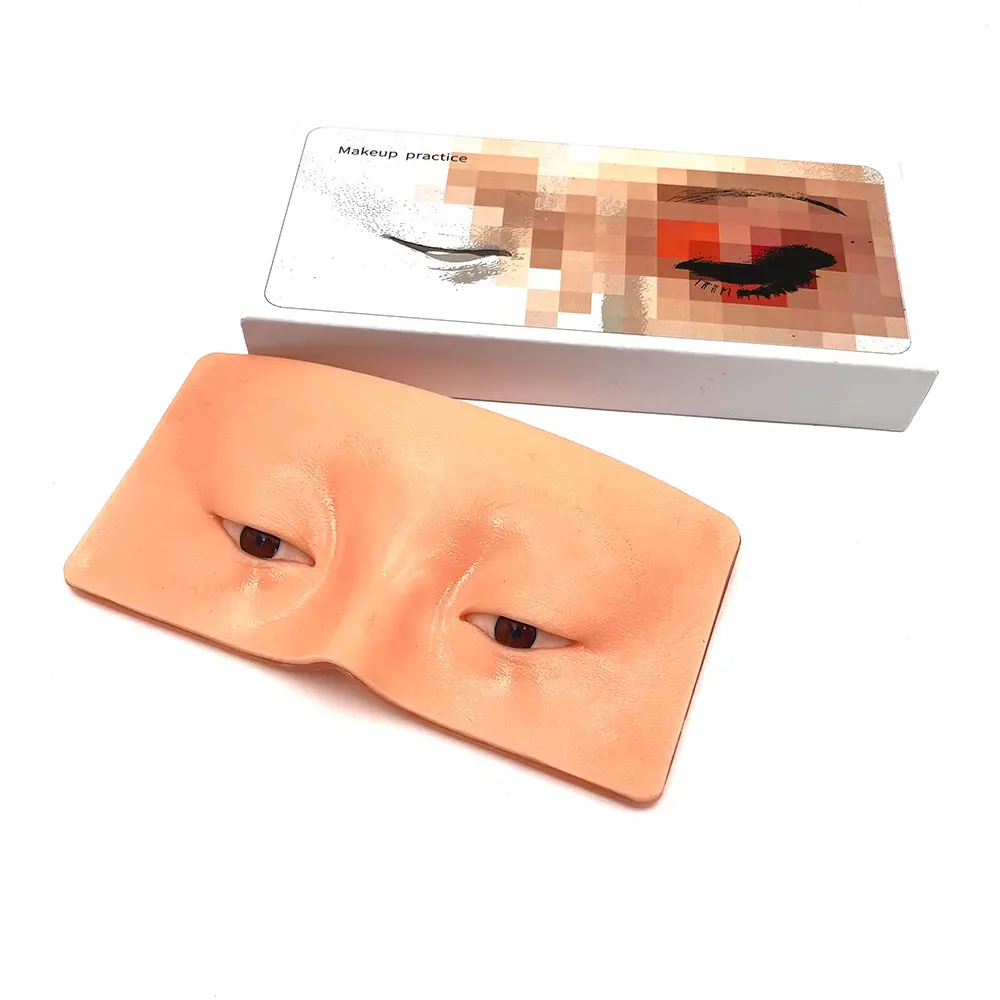 Reusable 5D Cosmetic Mannequin Silicone Makeup Real Face Practice Board Pad Skin for Eyebrow Mapping Makeup