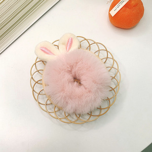 2025 Bán Buôn Dễ Thương Sang Trọng Thỏ Tai Đàn Hồi Tóc Ban Nhạc Fluffy <span class=keywords><strong>Bunny</strong></span> Tai Scrunchies Ban Nhạc Cao Su Tóc Quan Hệ Cho Phụ Nữ - Product Image 6